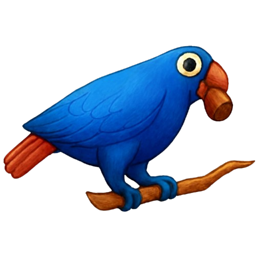 Perroquet et graine de palme